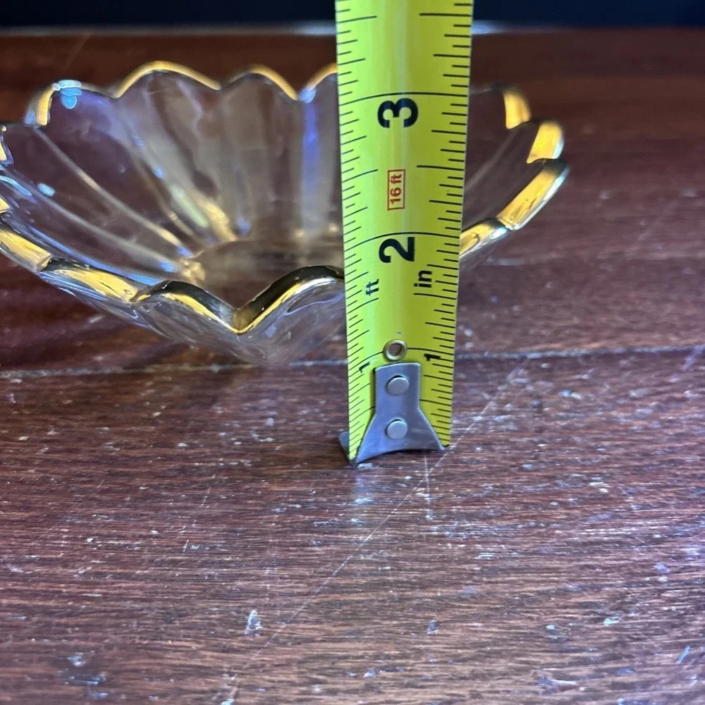 Vintage‎ Savoir Vivre Crystal Gold Trim Heart Shape Trinket/candy Dish-Japan